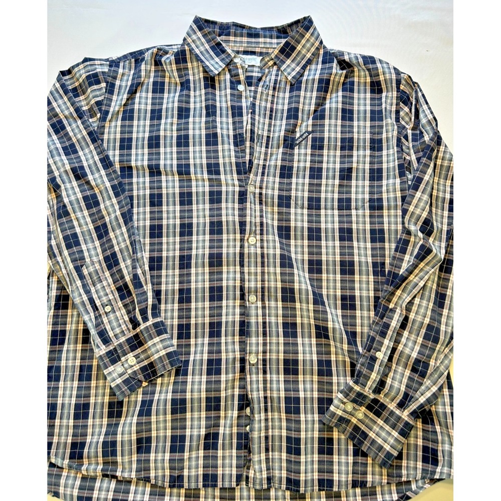 ECKO Unltd Blue Plaid Button Down Shirt Streetwear Long Sleeve Men's XL Casual